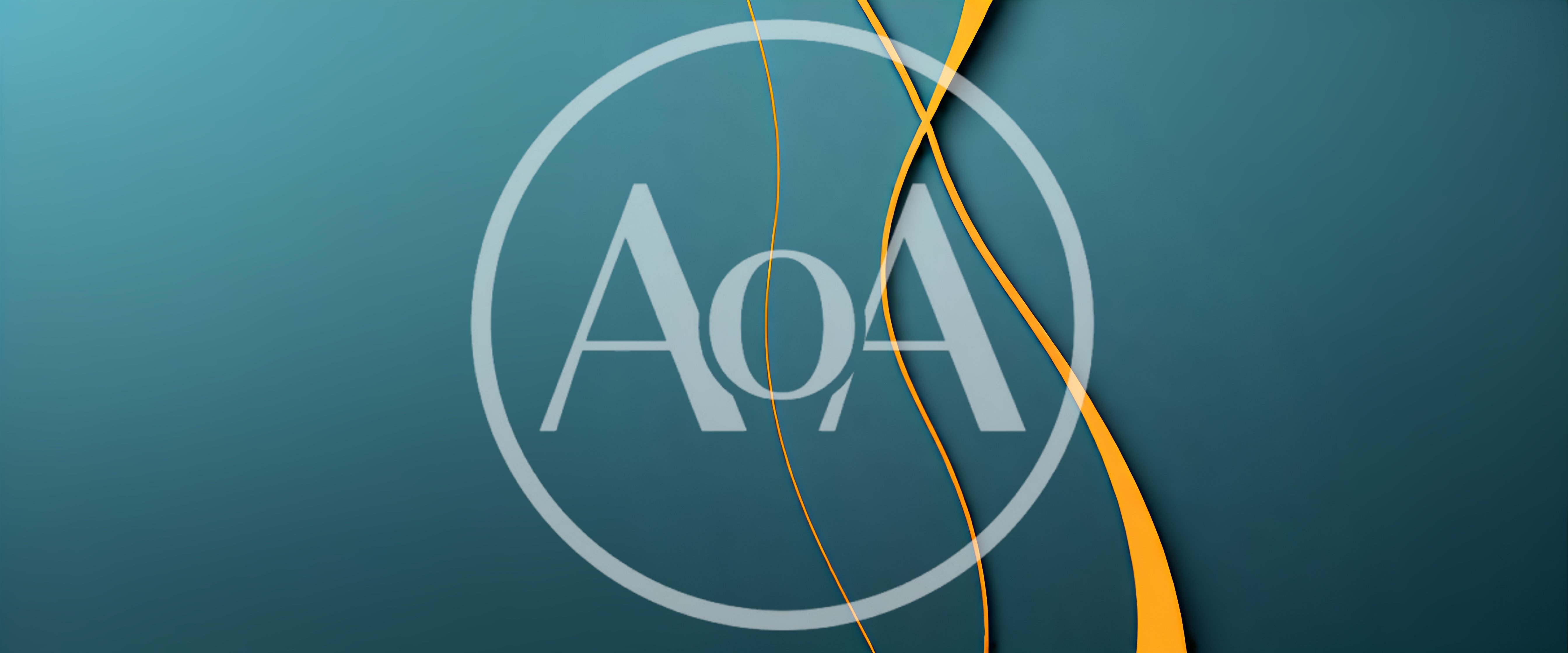 Abstract Teal Background With Flowing Orange Curves