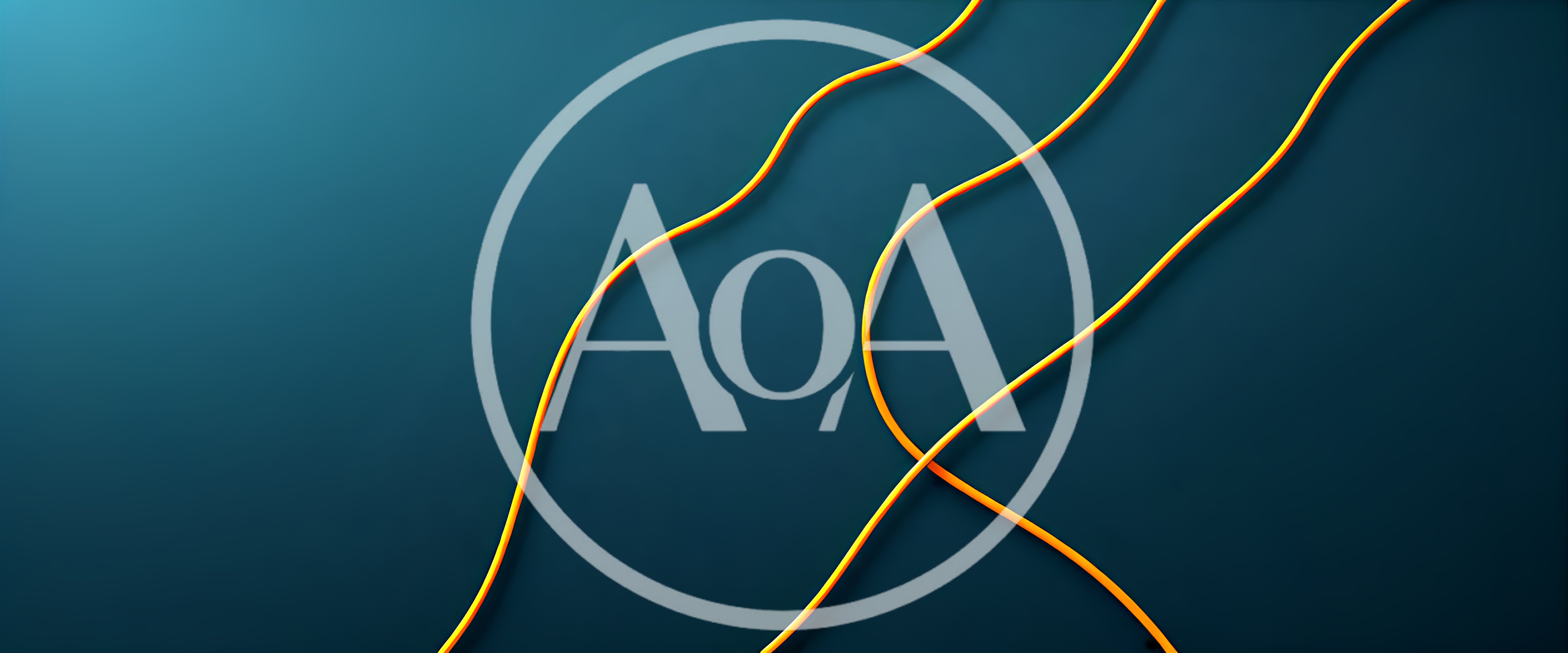 Abstract Yellow Wavy Lines On Dark Blue Background