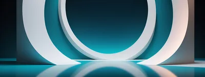 Abstract Minimalist Teal Circular Stage Background