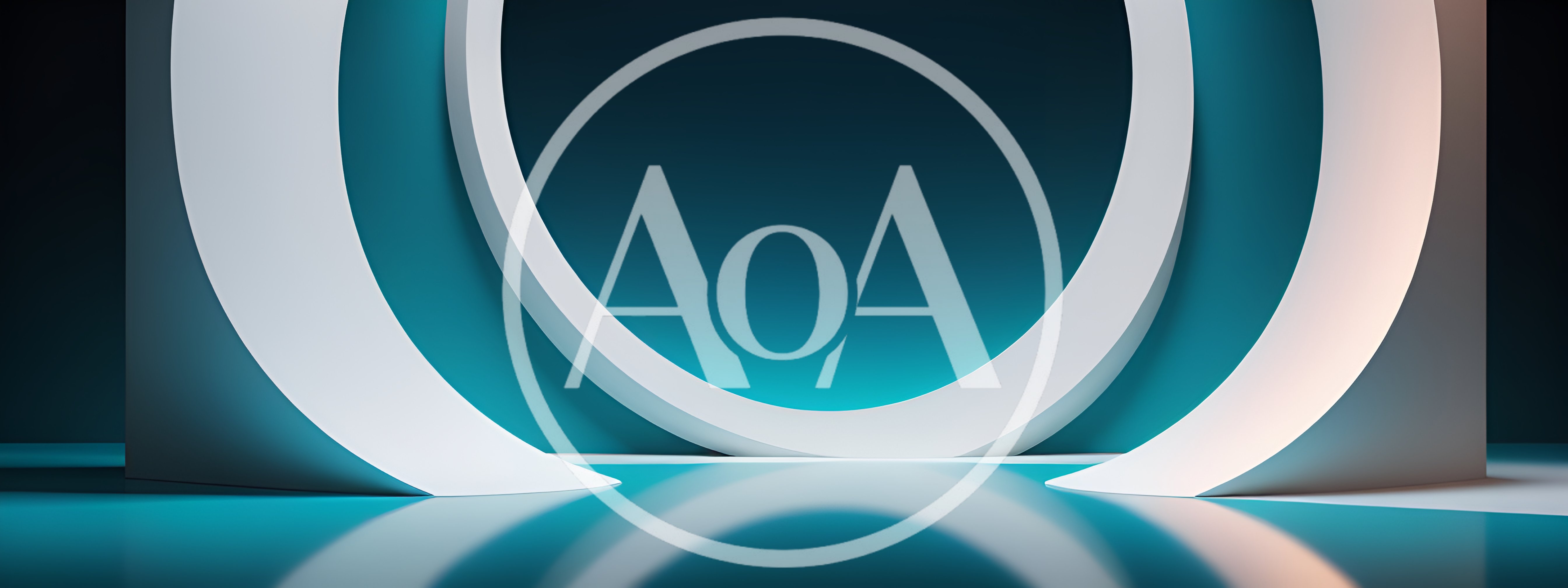 Abstract Minimalist Teal Circular Stage Background