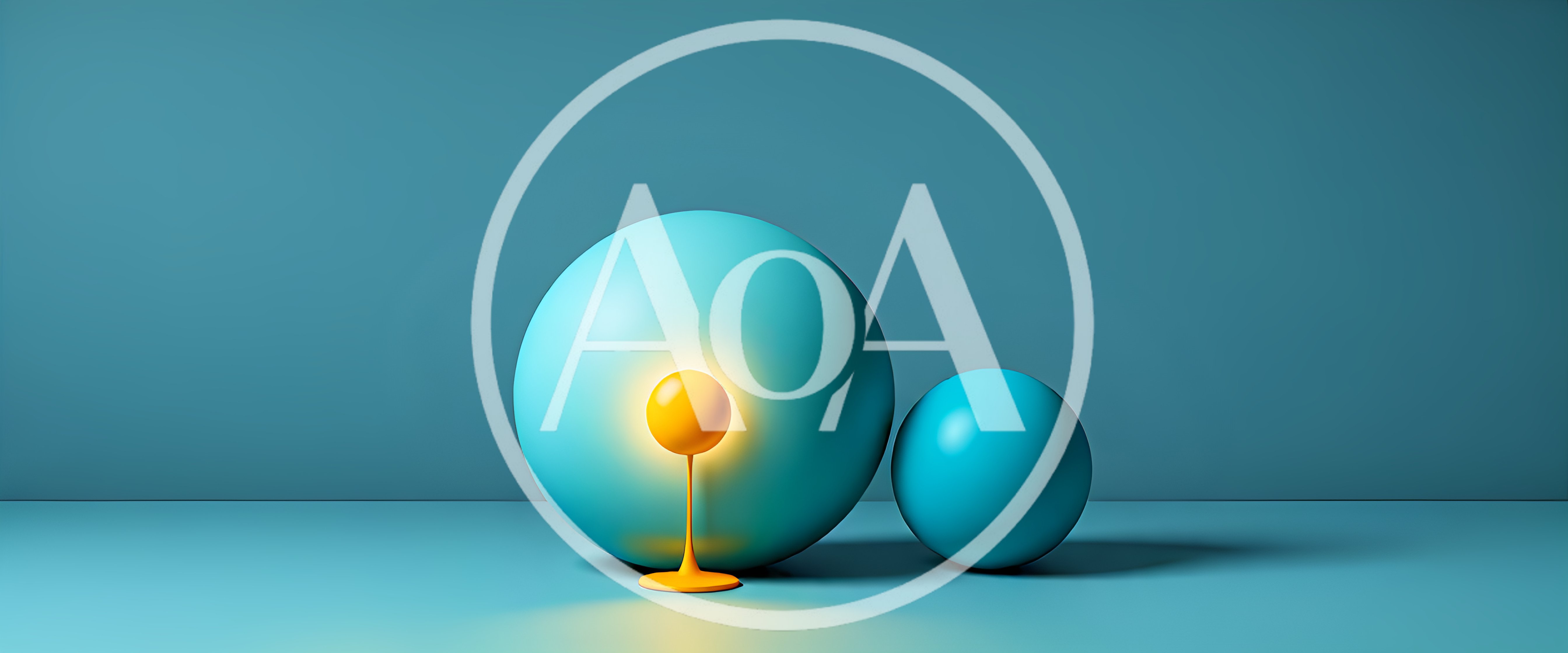 Abstract 3D Spheres With Glowing Orange Light