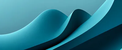 Abstract Teal Paper Waves Background