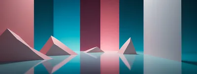 Abstract Geometric Shapes In A Minimalist Studio Setting