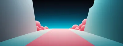 Abstract 3D Minimalist Landscape With Pink Path