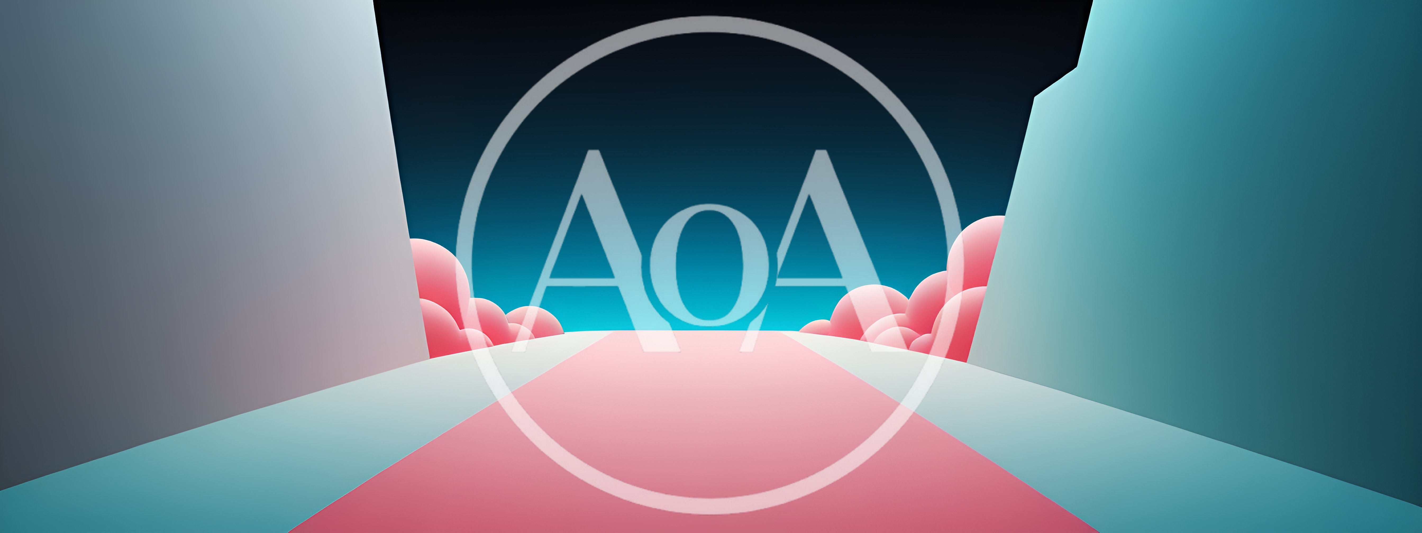 Abstract 3D Minimalist Landscape With Pink Path