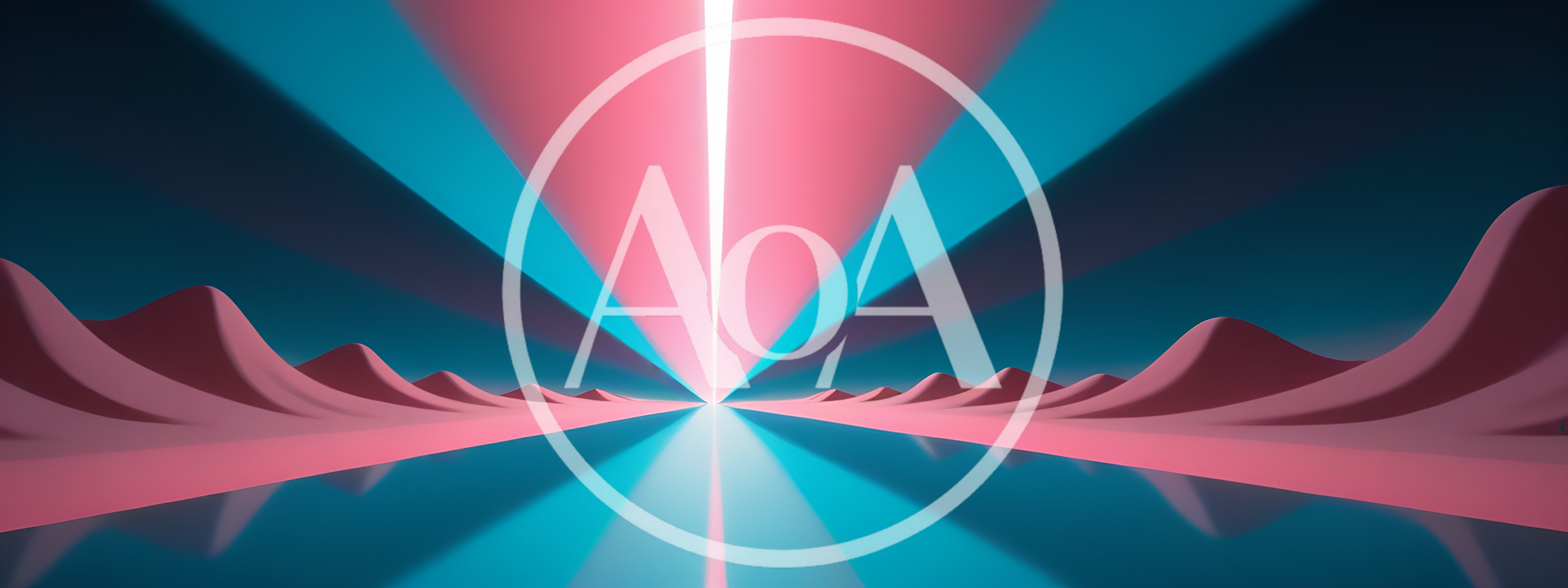 Abstract 3D Tunnel With Pink Waves And Neon Light