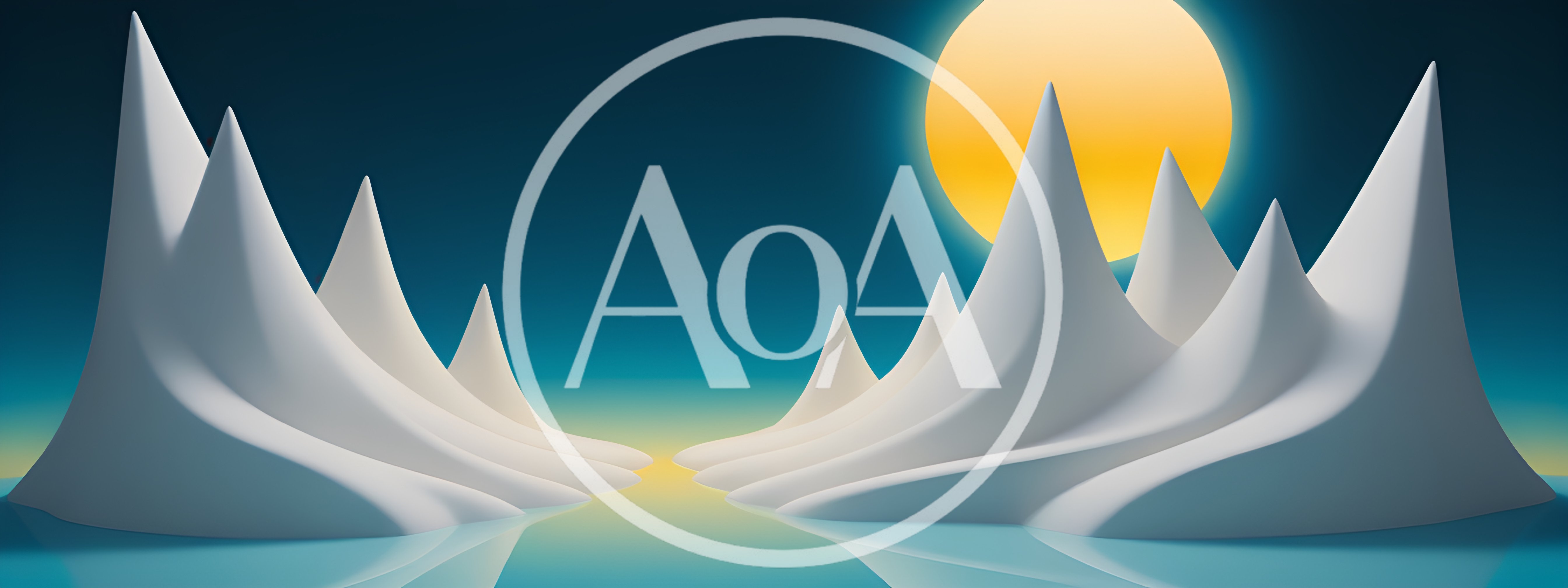 Abstract 3D Rendered Snowy Mountain Landscape