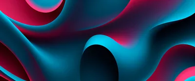 Abstract Fluid Waves With Neon Pink And Blue Lighting