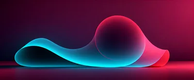 Abstract Neon Ribbon Wave With Gradient Lighting