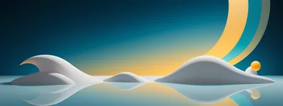 Abstract 3D Landscape With Smooth White Forms