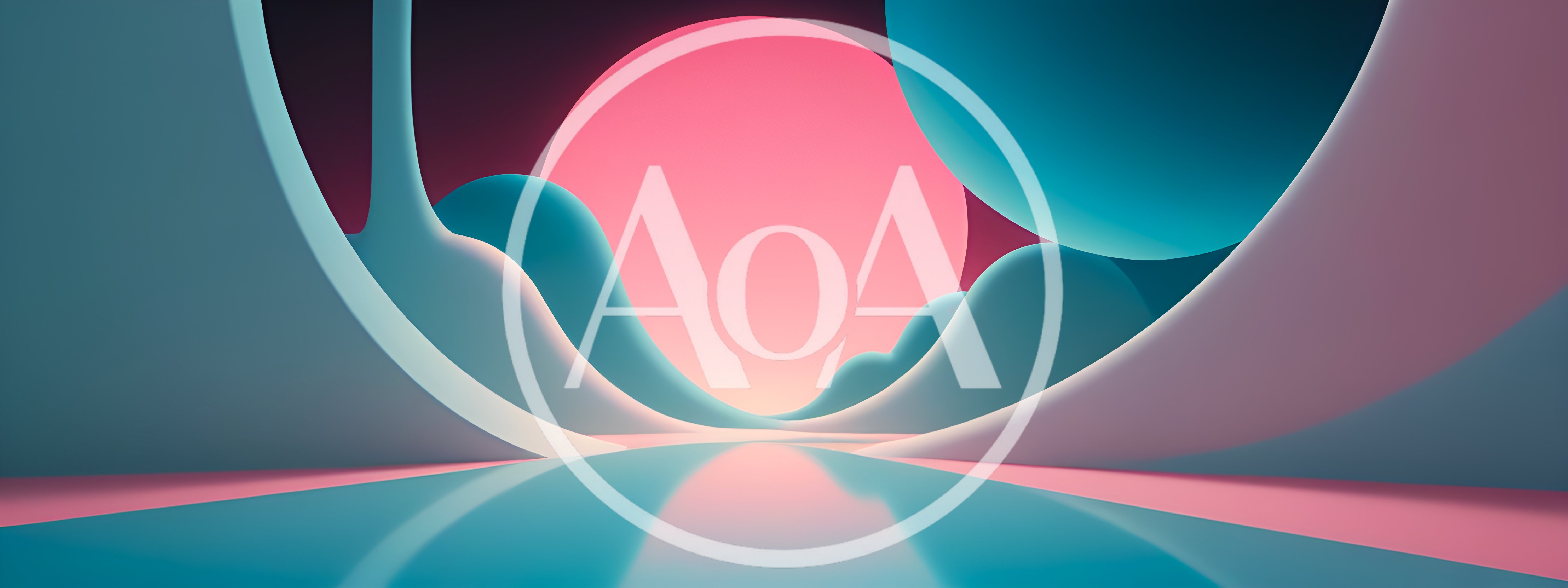 Abstract Surreal Landscape With Glowing Pink Sun