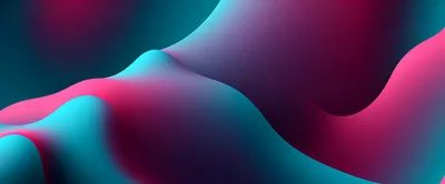 Abstract Fluid Gradient Background With Neon Waves