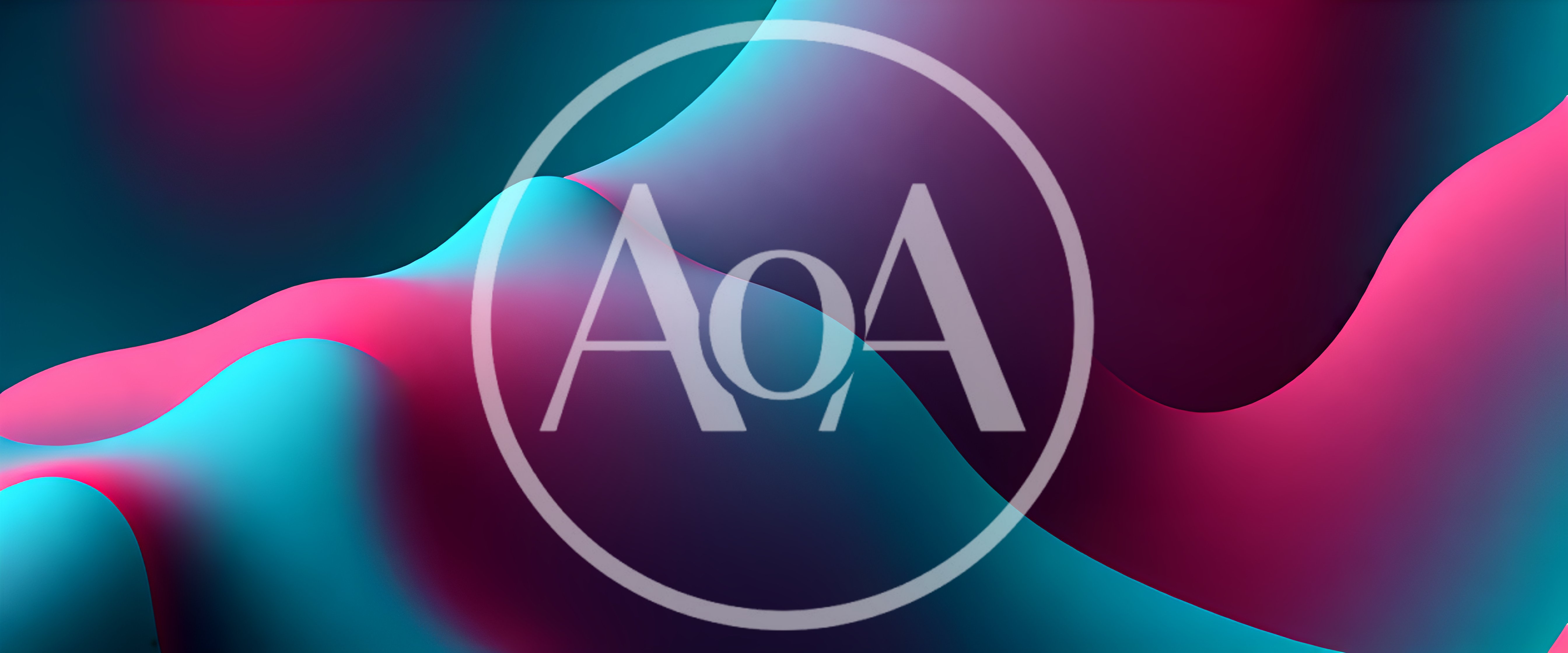 Abstract Fluid Gradient Background With Neon Waves