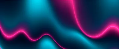 Abstract Neon Pink Wave On Dark Teal Background