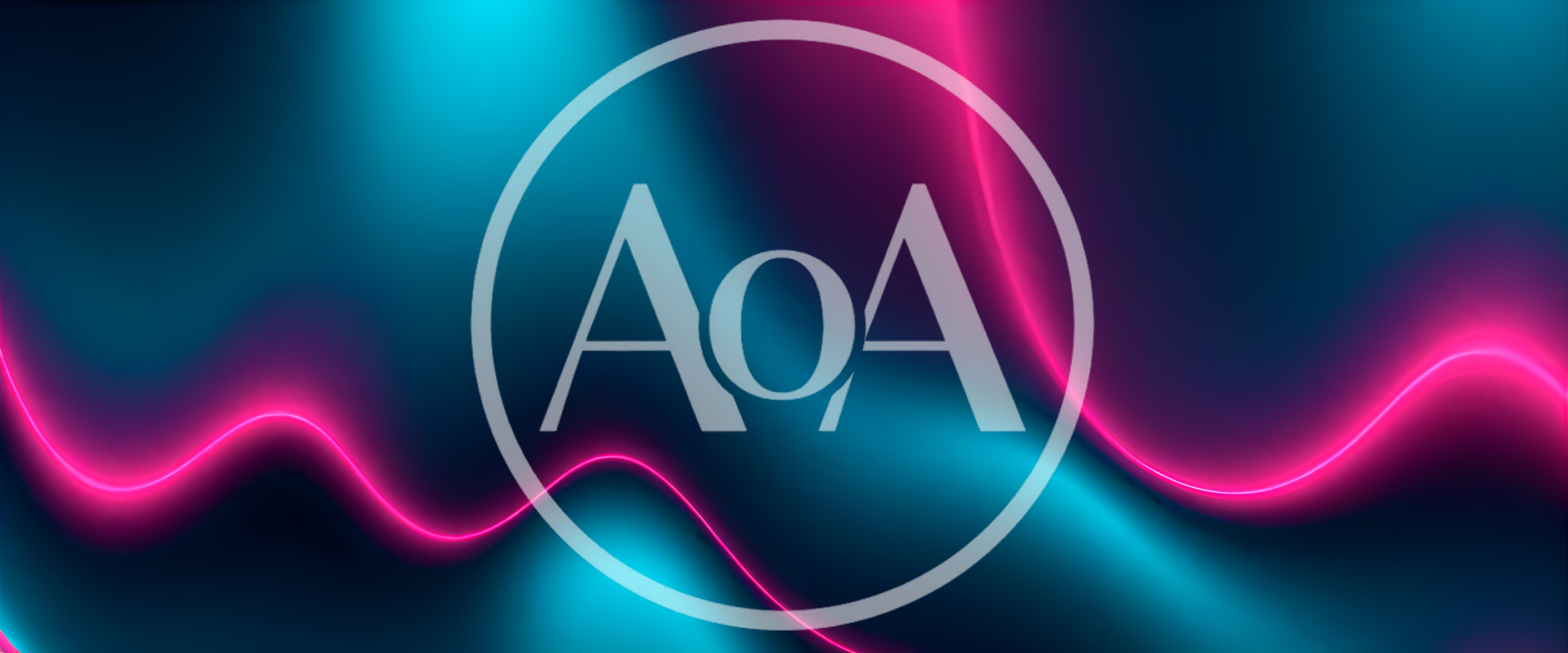 Abstract Neon Pink Wave On Dark Teal Background