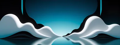 Abstract Surreal Landscape With Fluid White Forms