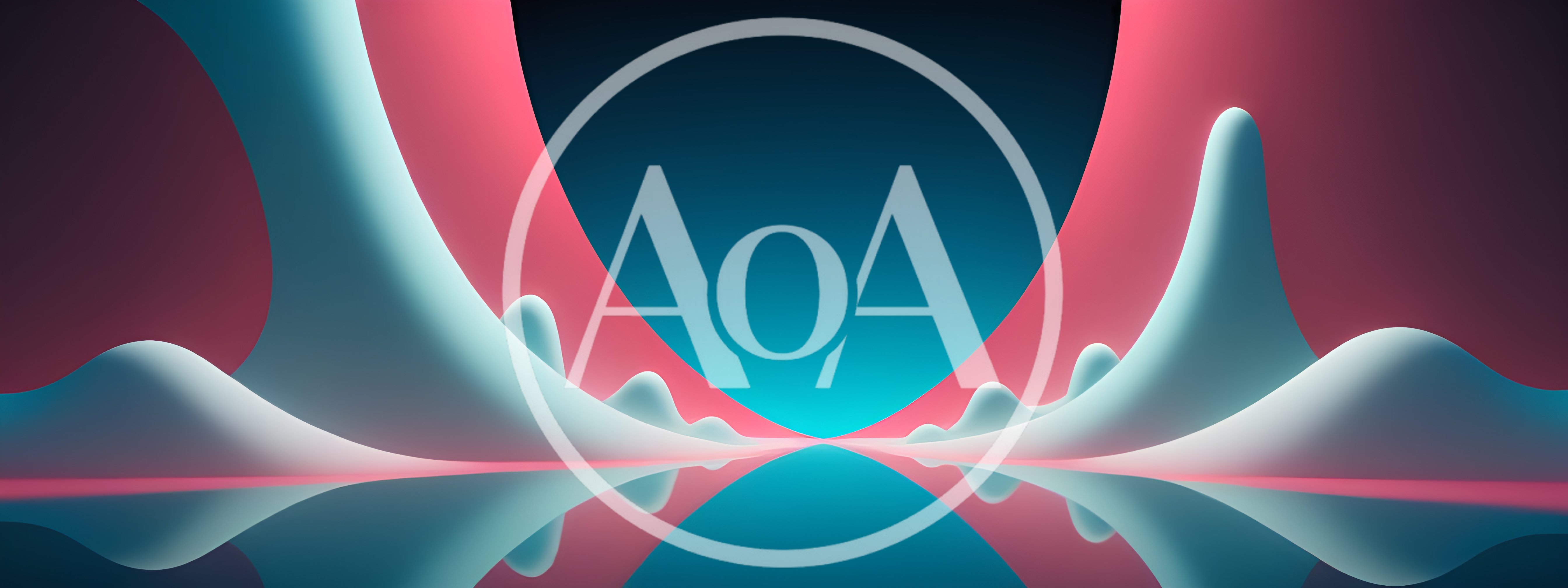Abstract 3D Wave Forms With Neon Pink And Blue