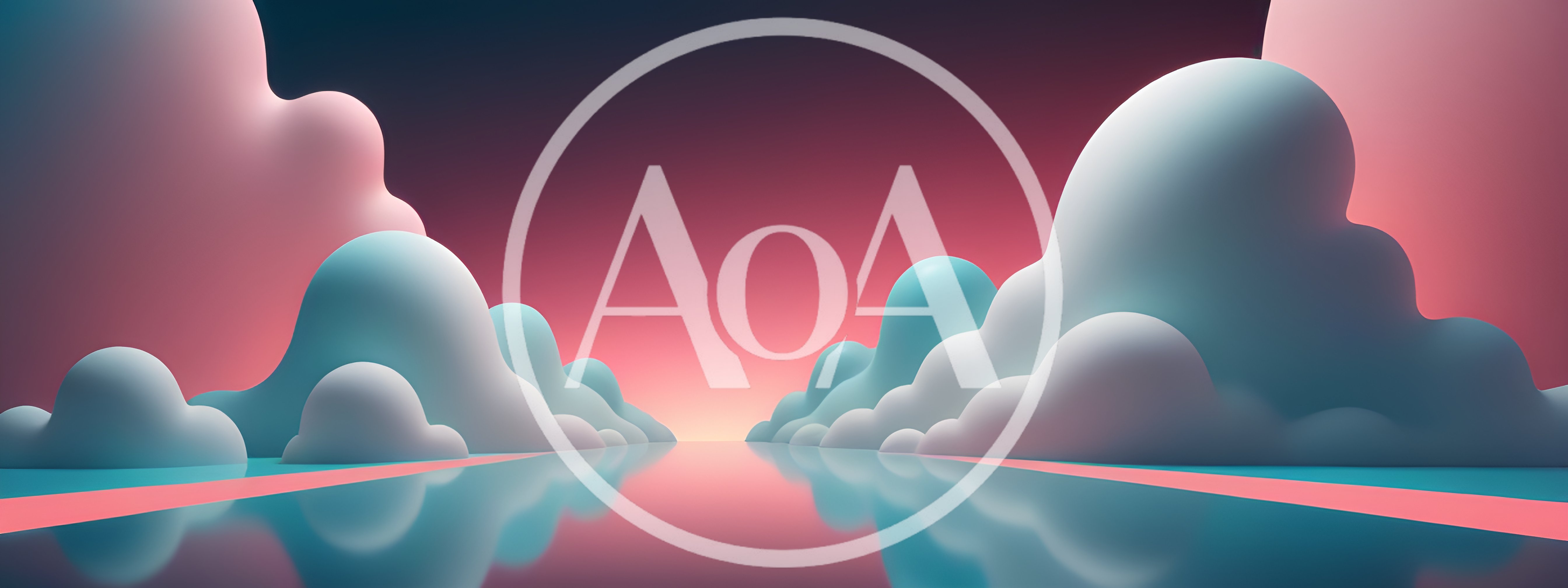 Abstract 3D Surreal Landscape With Soft Clouds