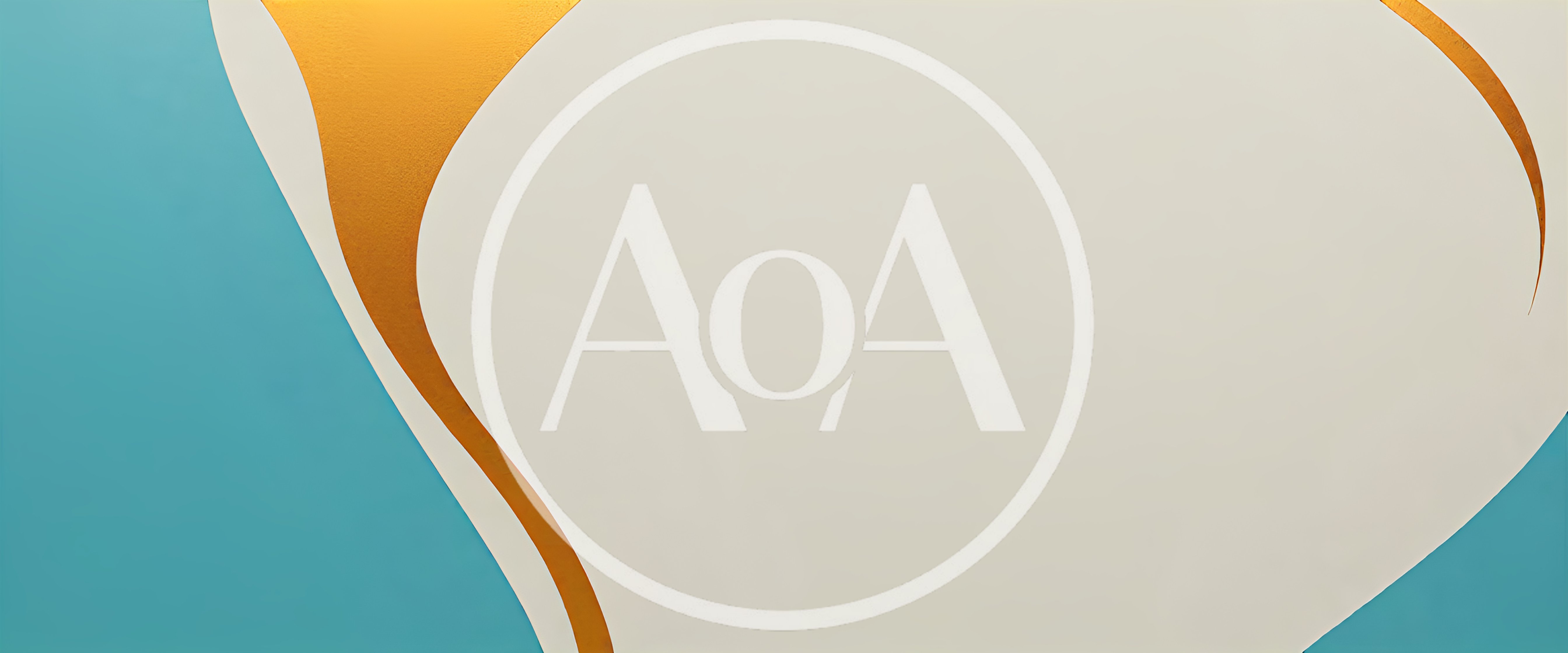 Abstract Background With Gold Curves And Teal Accents