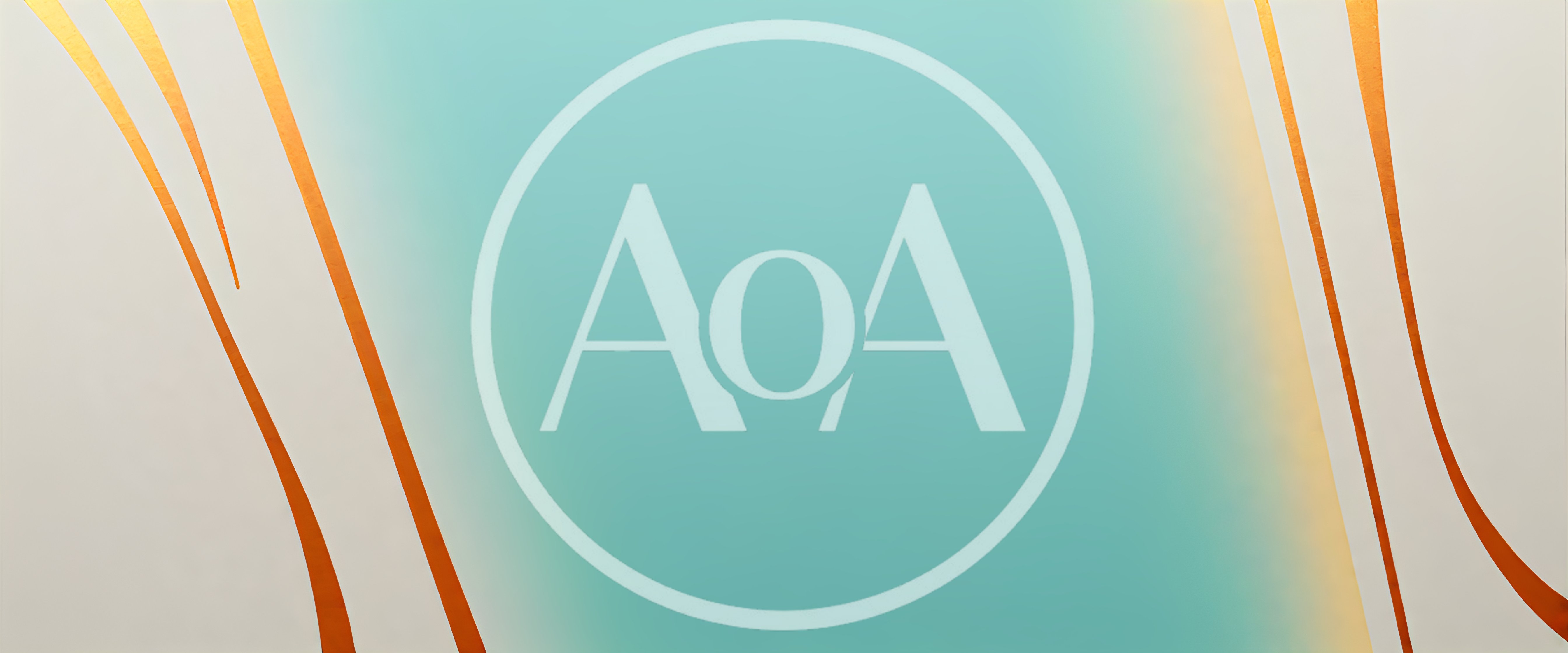 Abstract Background With Gold Curves And Teal Gradient