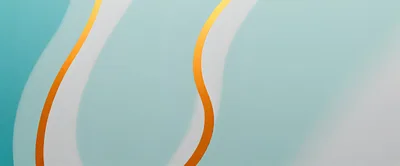 Abstract Wavy Gold Lines On Teal Background