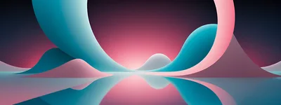 Abstract 3D Landscape With Fluid Curves And Neon Lighting