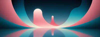 Abstract 3D Background With Glowing Pink Curves