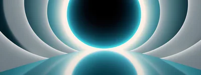 Abstract Futuristic Tunnel With Glowing Cyan Circular Portal