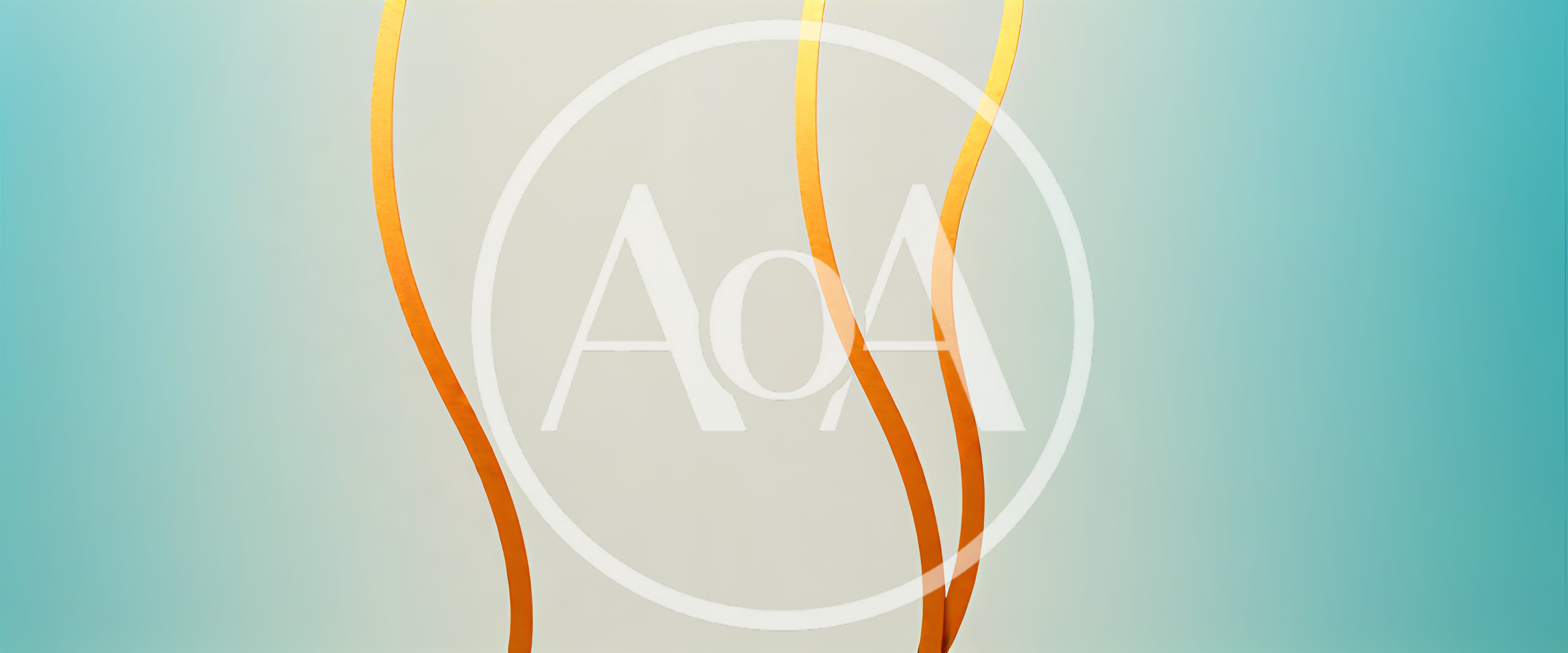 Abstract Background With Golden Wavy Lines On Teal