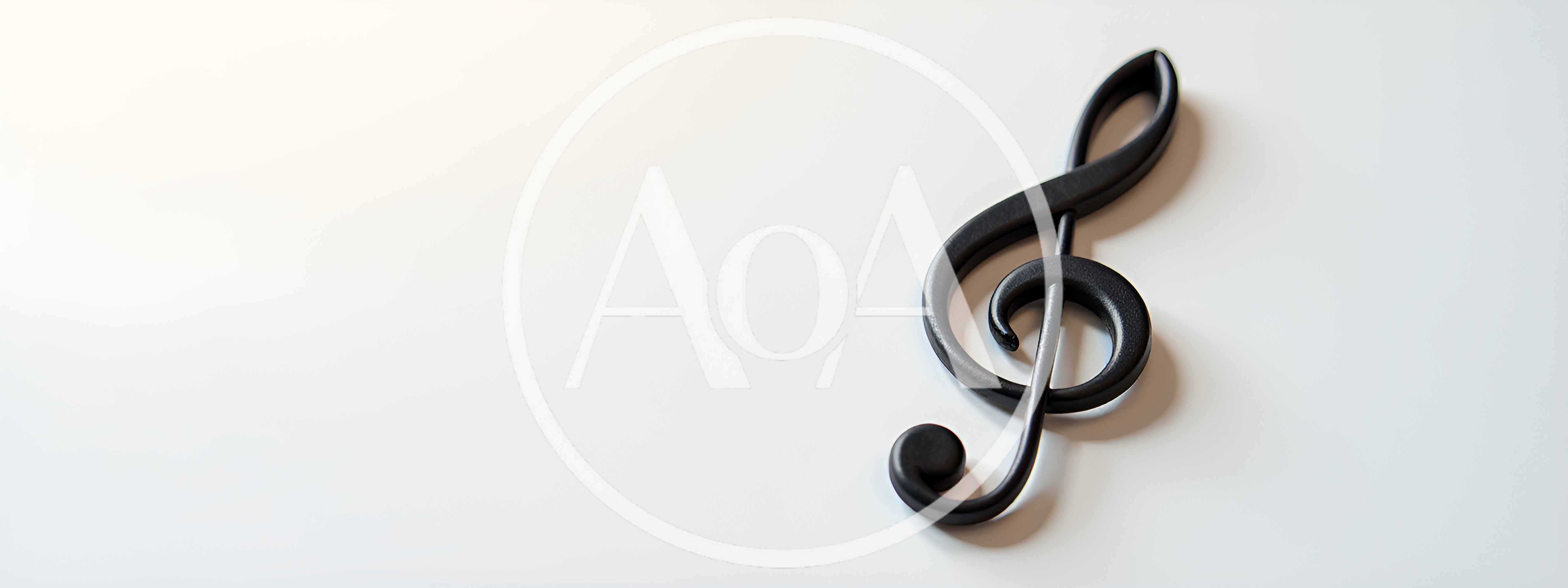 Black Treble Clef Symbol On White Background