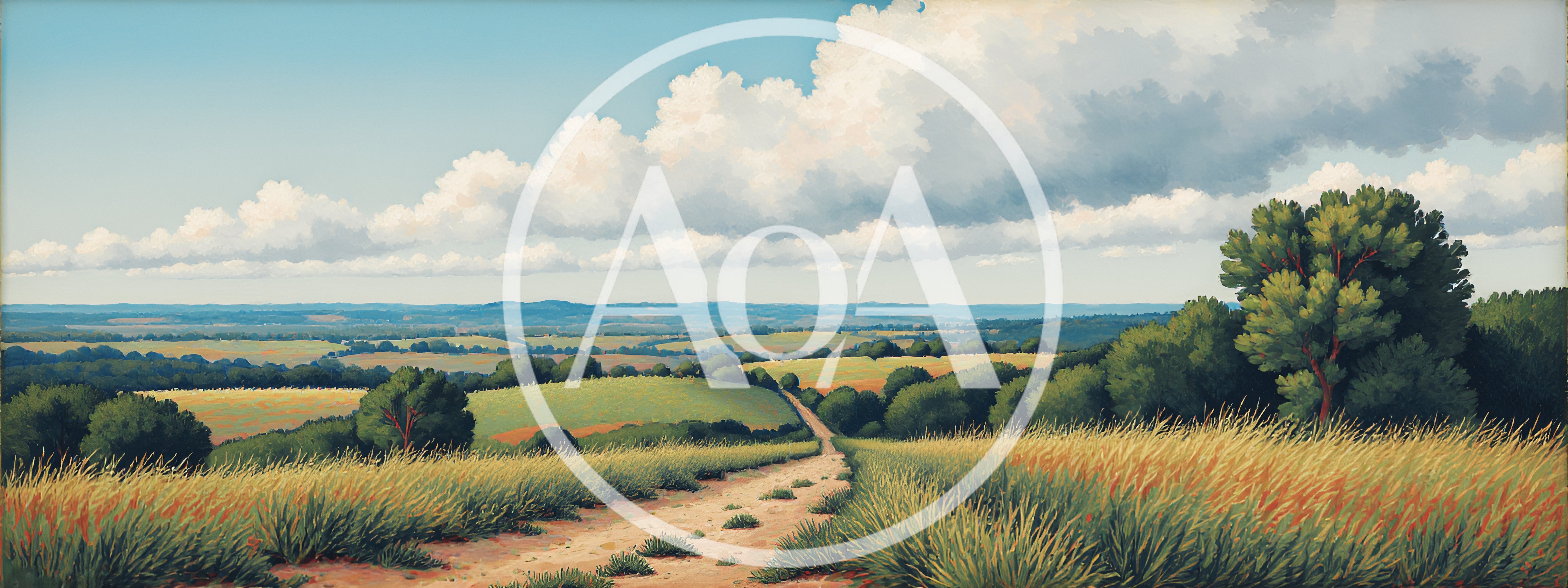Rolling Countryside Landscape With Dirt Path