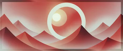 Minimalist Abstract Desert Landscape With Sun And Ring