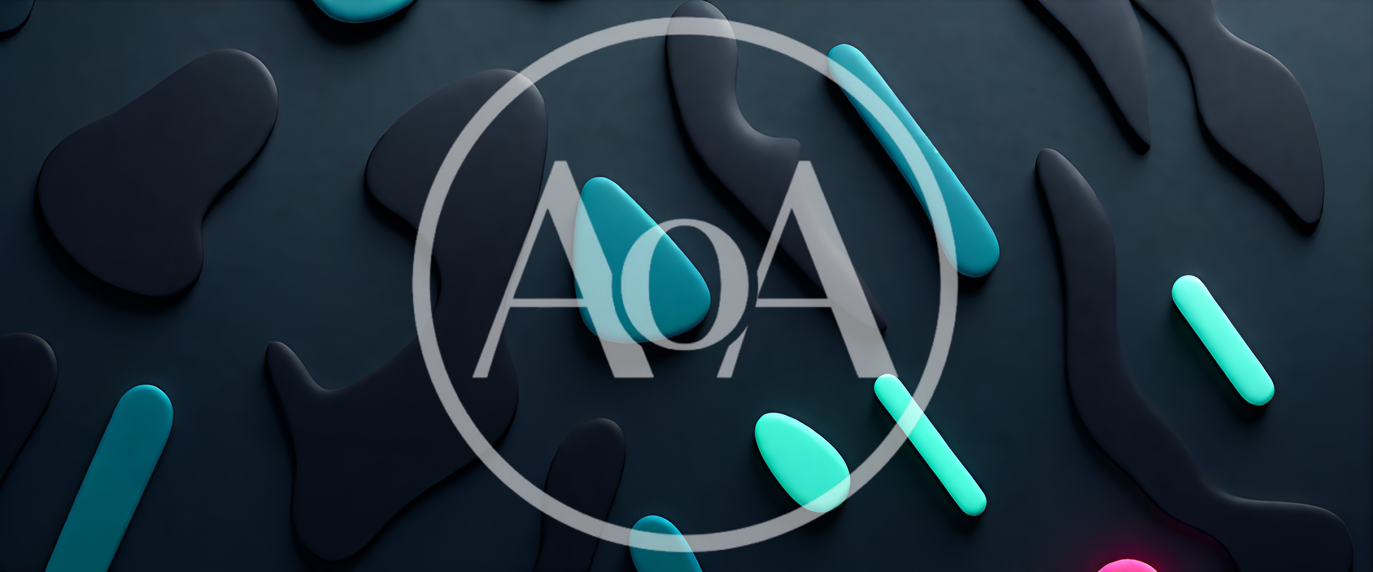 Abstract 3D Shapes With Teal And Dark Elements