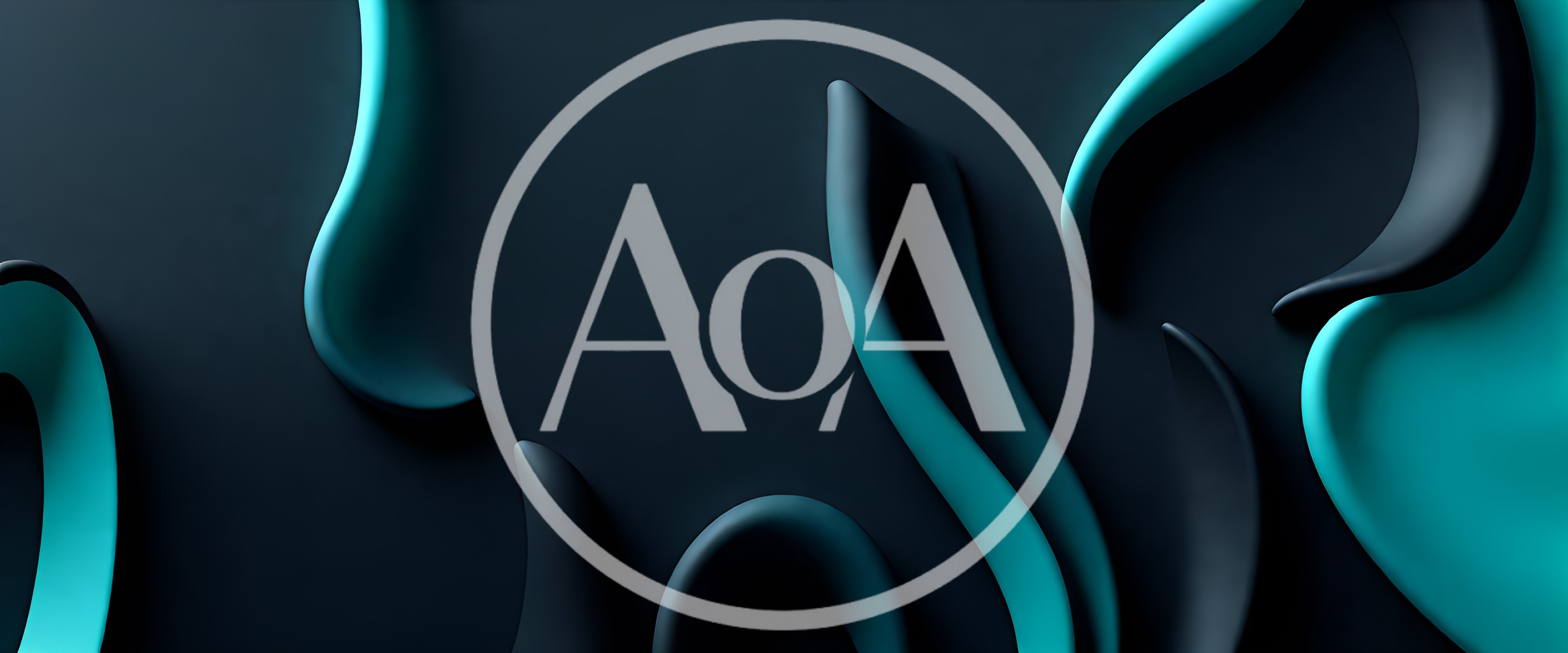 Abstract 3D Fluid Shapes With Teal And Black Tones