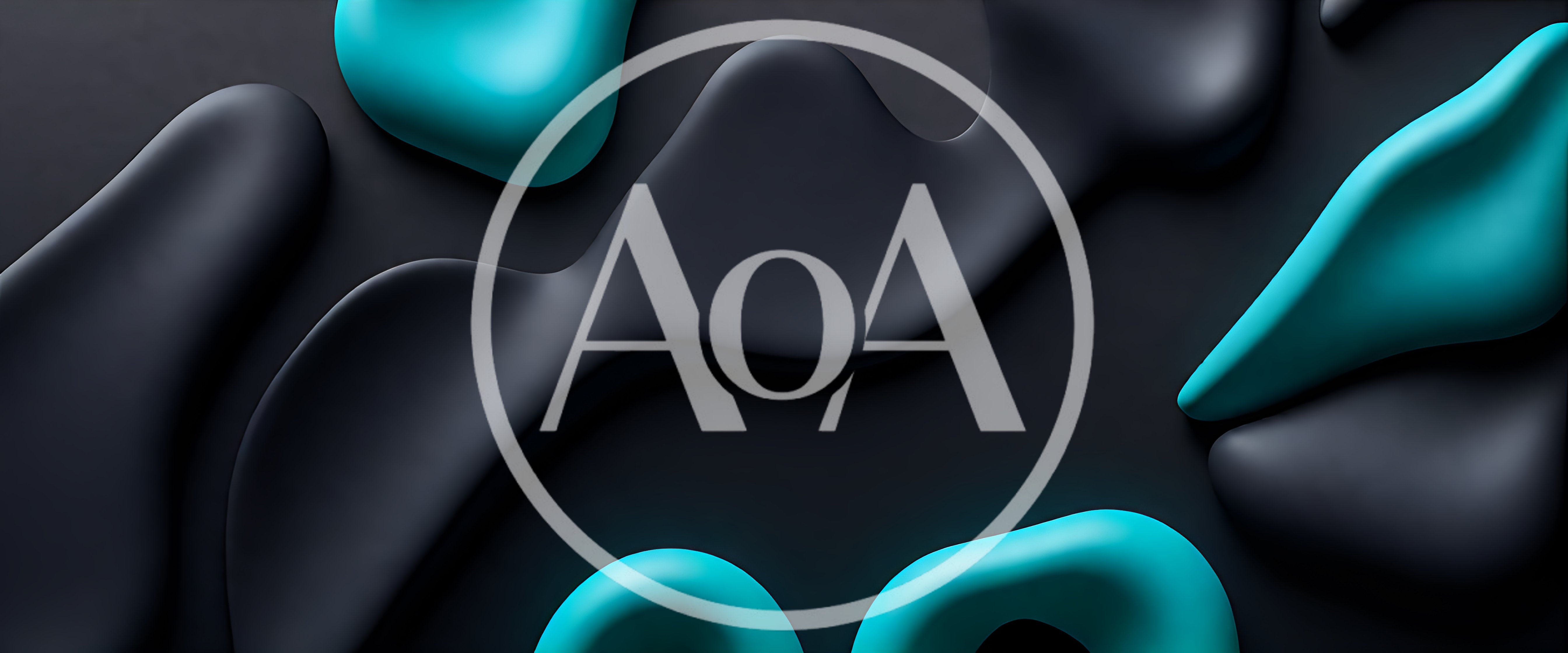 Abstract 3D Liquid Shapes With Teal And Black