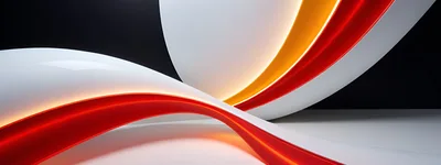 Abstract 3D Background With Flowing Red And White Curves