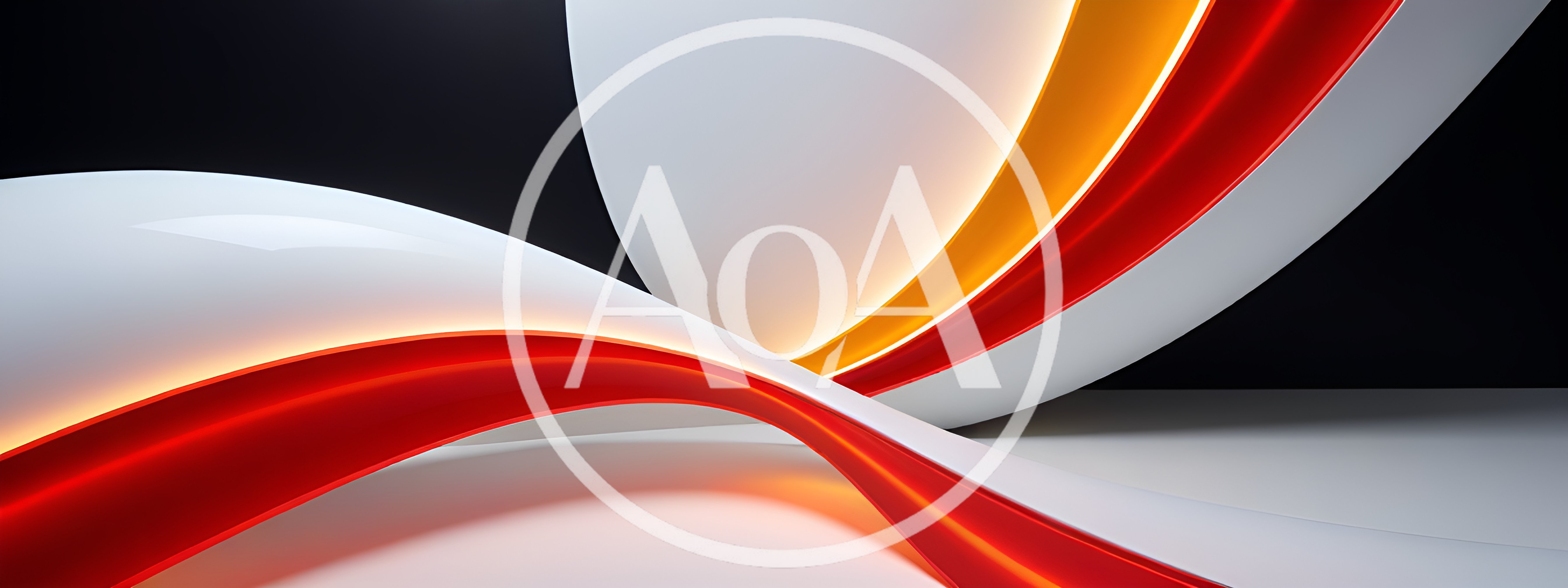 Abstract 3D Background With Flowing Red And White Curves