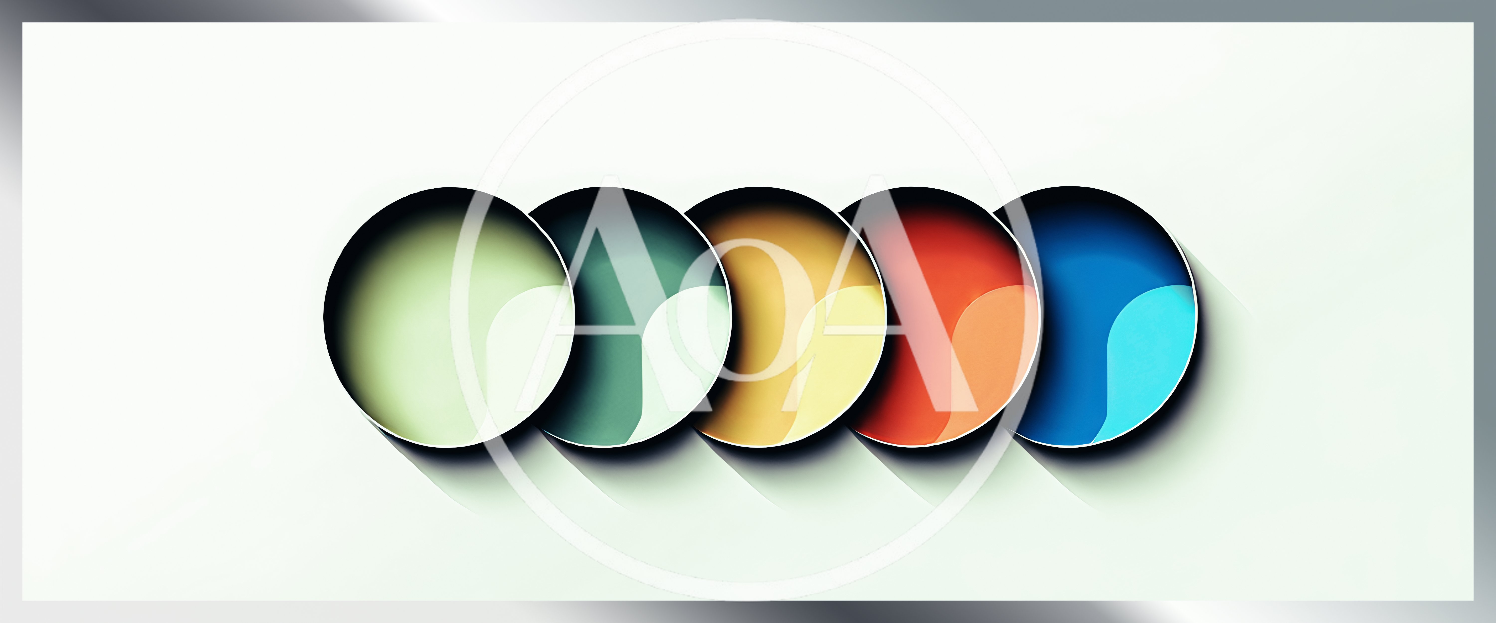 Five Colorful Circular Abstract Graphic Elements