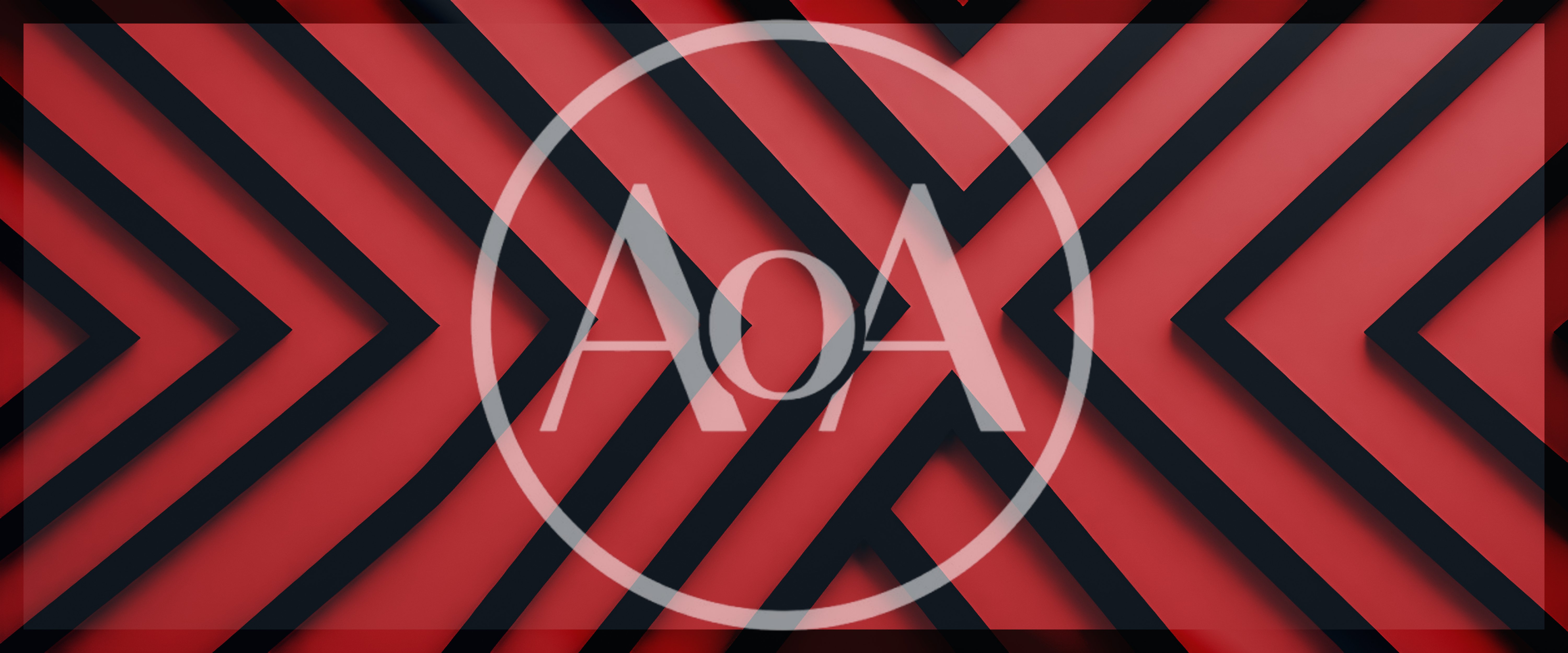 Abstract Red Background With Geometric Black Lines