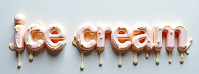 Melting Pink Ice Cream Lettering Typography