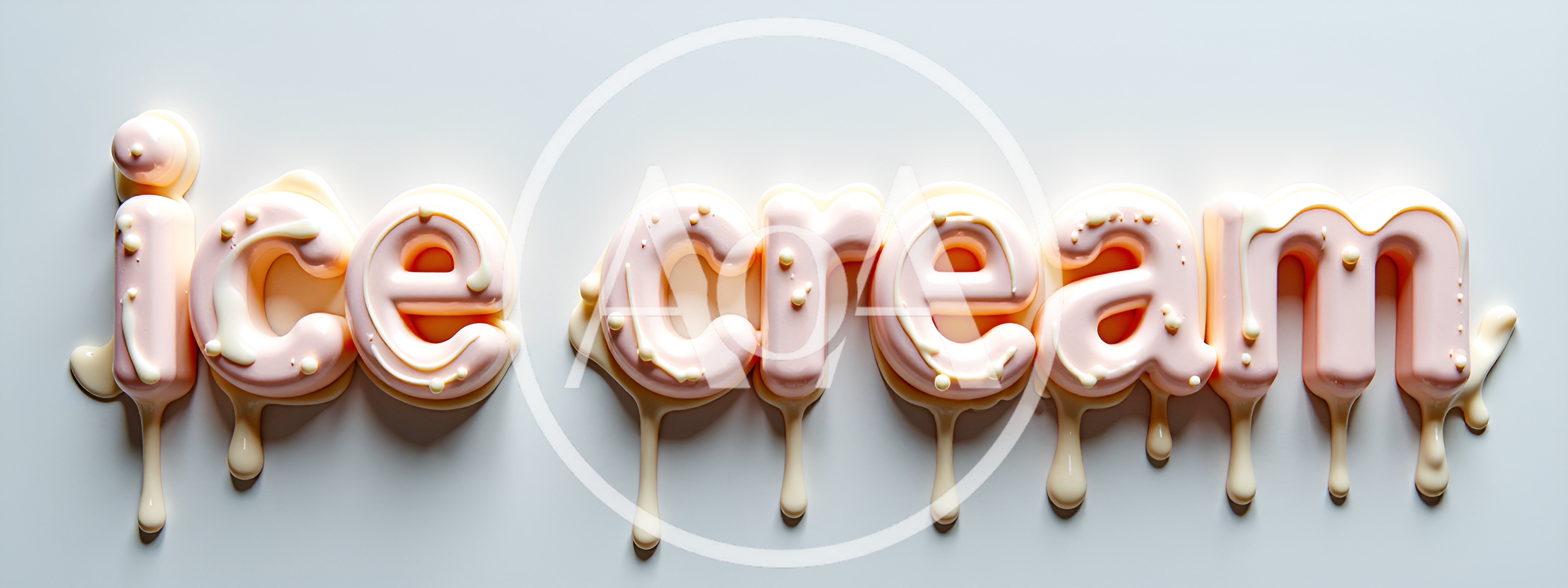 Melting Pink Ice Cream Lettering Typography