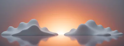 Abstract 3D Landscape With Smooth White Hills