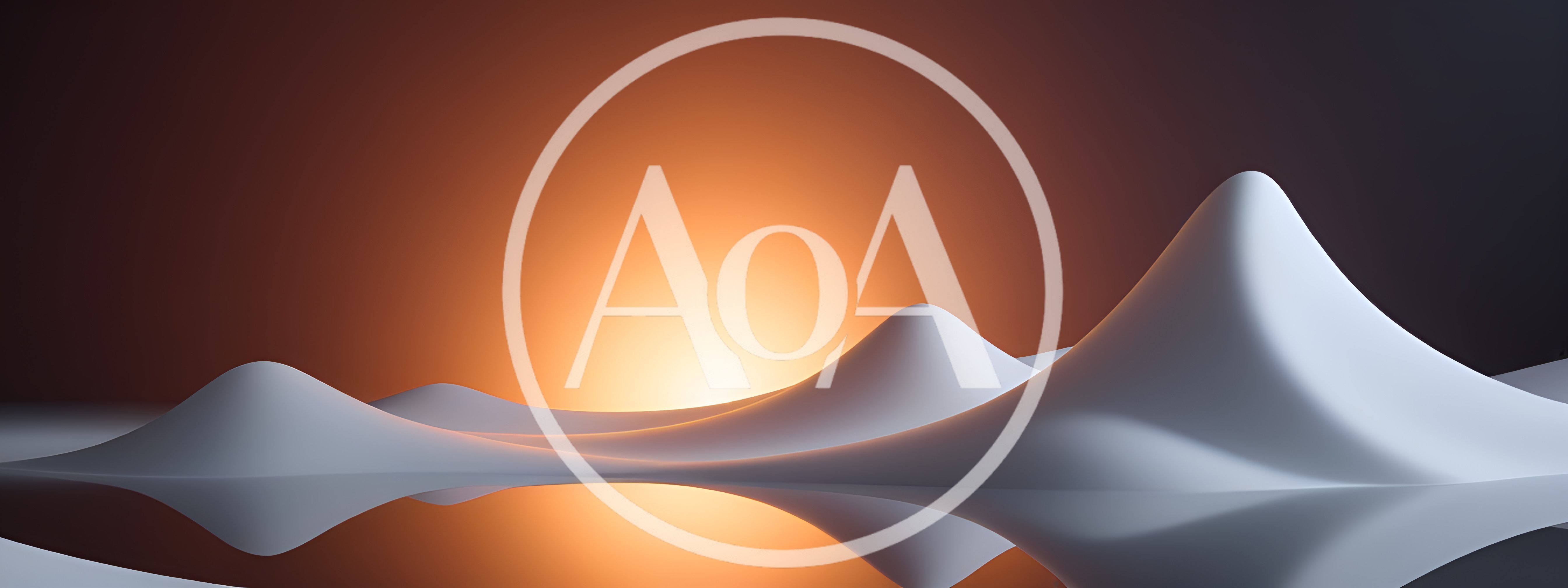 Abstract Minimalist White Landscape With Golden Sunset Glow