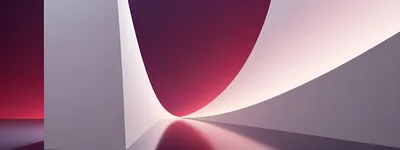 Abstract Minimalist Architectural Space With Curved White Walls