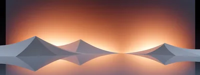 Minimalist Abstract Geometric Mountains With Reflective Surface