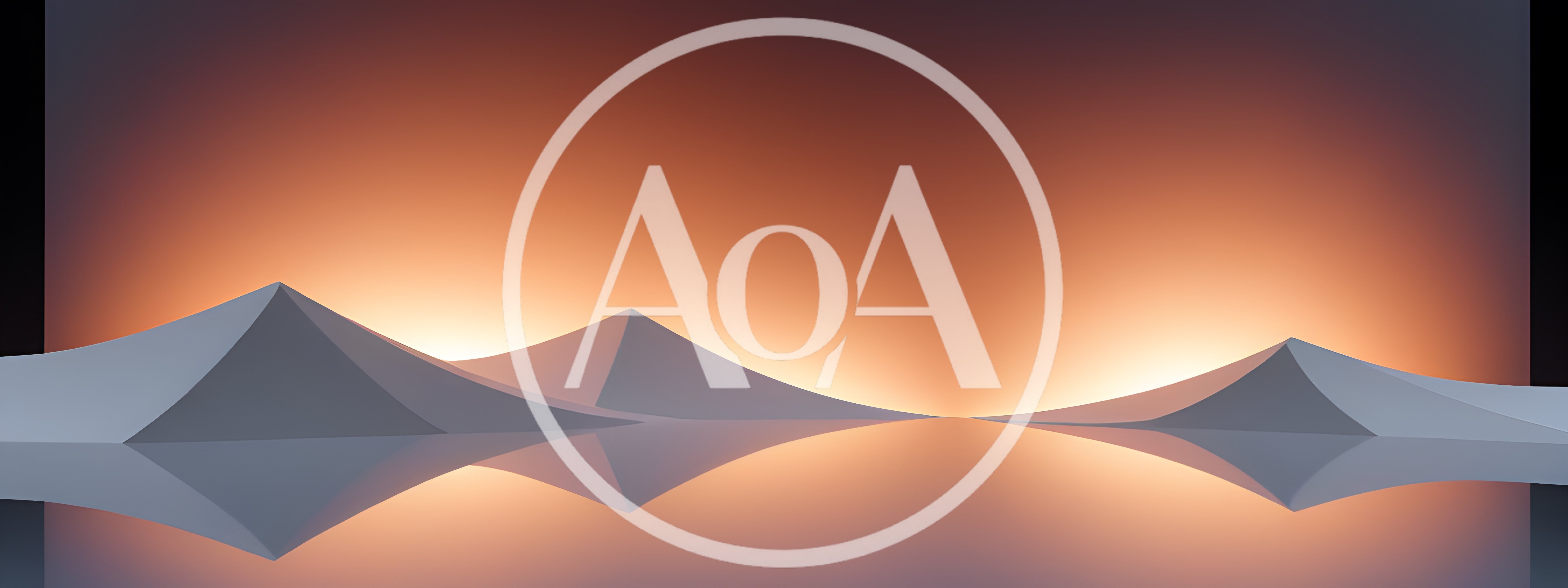 Minimalist Abstract Geometric Mountains With Reflective Surface