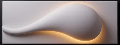 Abstract White Sculptural Wall Panel With Backlighting