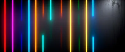 Abstract Neon Light Bars On Dark Textured Background