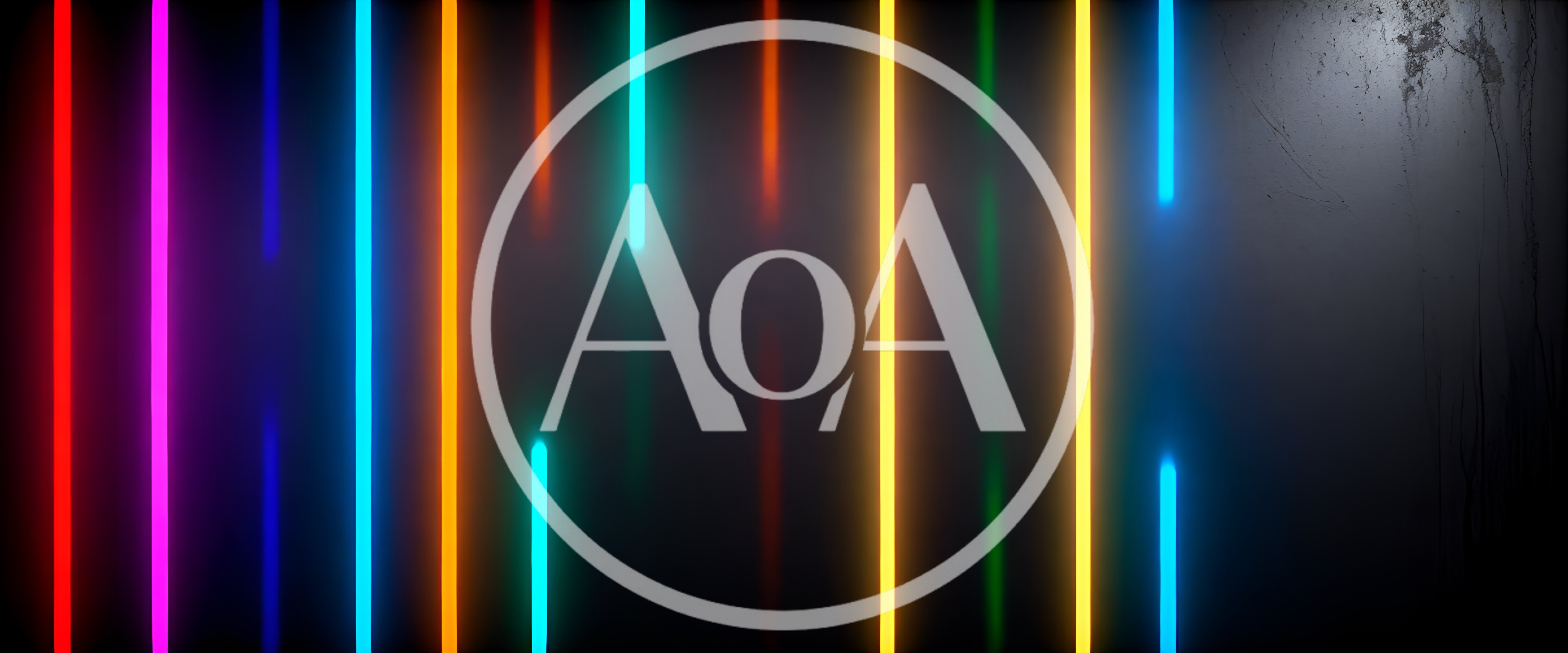 Abstract Neon Light Bars On Dark Textured Background