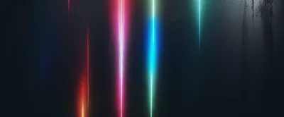 Abstract Vertical Neon Light Beams On Dark Background